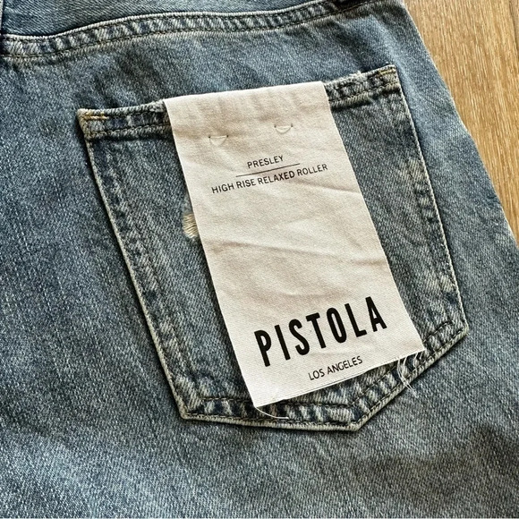 Pistola Presley High Rise Relaxed Roller Distressed Denim Jeans Size 27 NWT - Picture 8 of 12